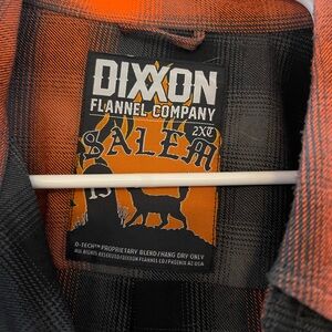 DIXXON Orange and Black Plaid Casual Button Down Shirt